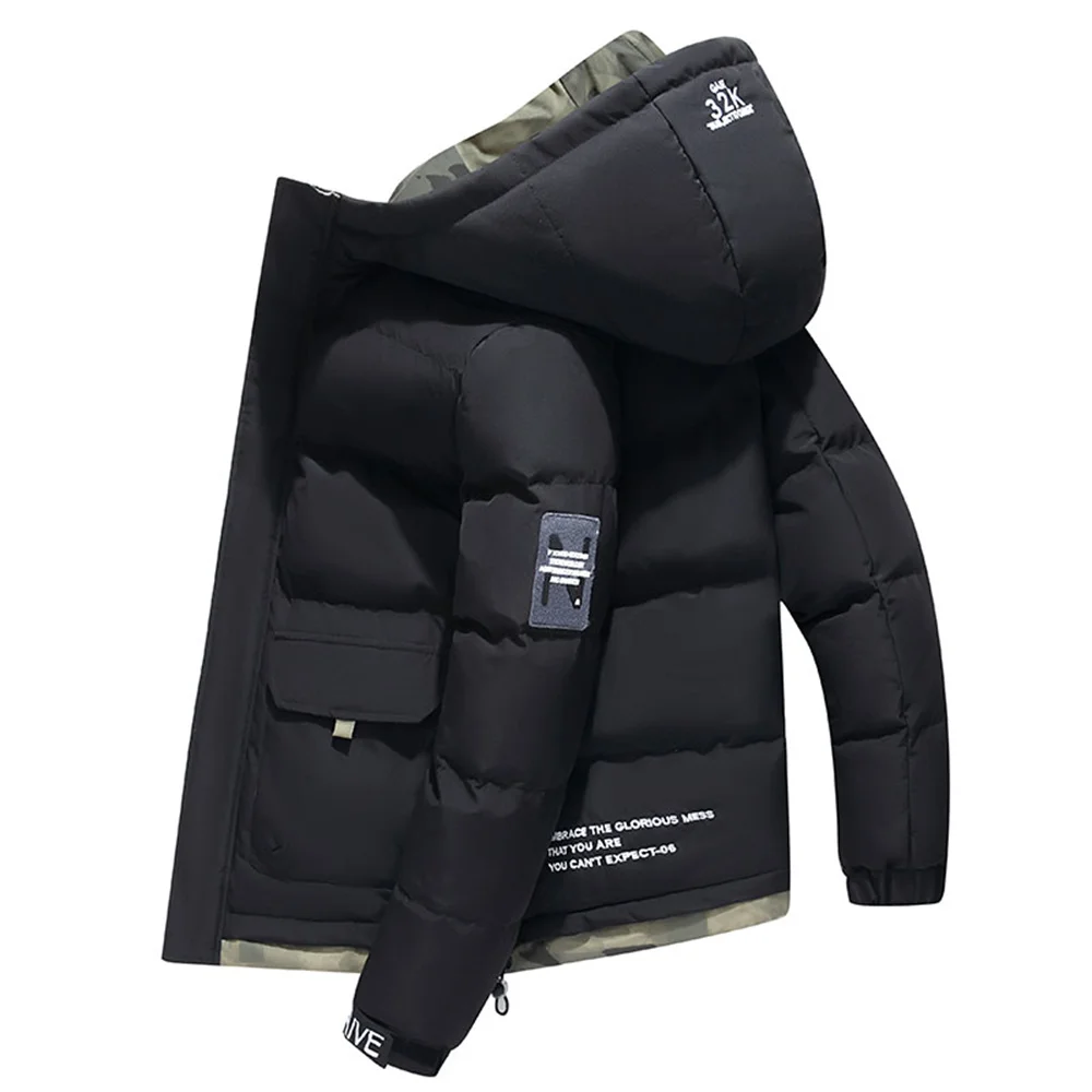 Winter Warm Cold-proof Hooded Cotton Jacket Men Thick Padded Winter Puffer Coats Man Outdoor Workwear Clothes Men's Warm Parkas