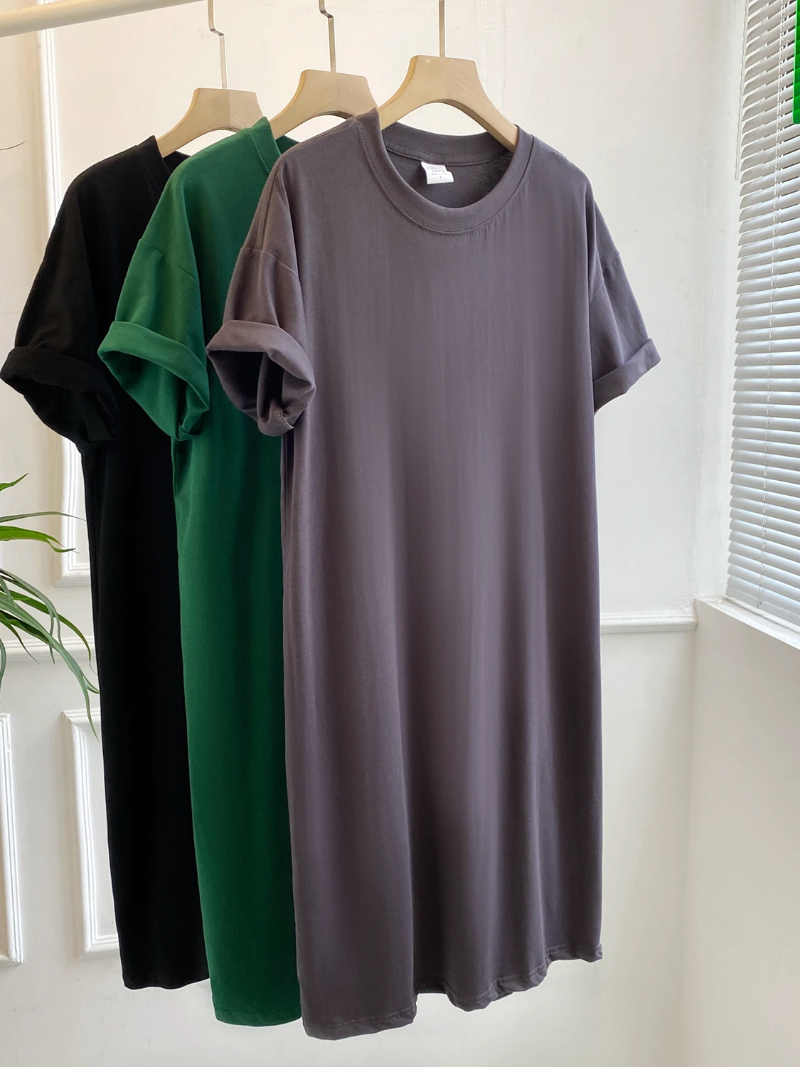 

plus Size 300 Pou Fat MM Knee-Length Pure Cotton ort-Sve Dr Women's Summer New Loose Retro T-irt Dr