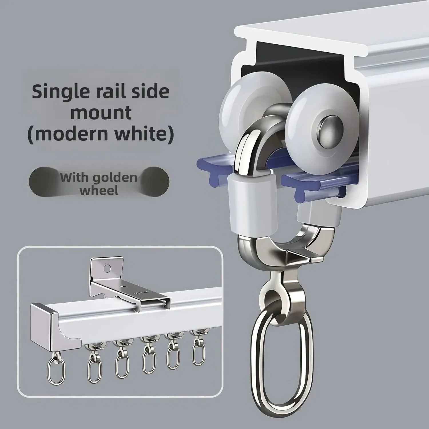 yesThickened Curtain Track Single Double Curved Straight Ceiling Mount Silent Pulley Home Decor Curtain Rod Slide Rail, Roman Ro