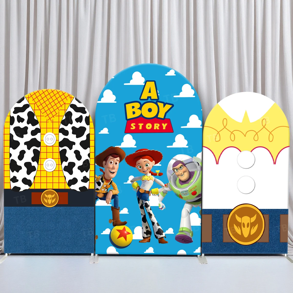 

TB Toy Story Theme Arch Backdrop Cover for Kids Birthday Baby Shower Photography Background Party Decor Props Elastic Fabric