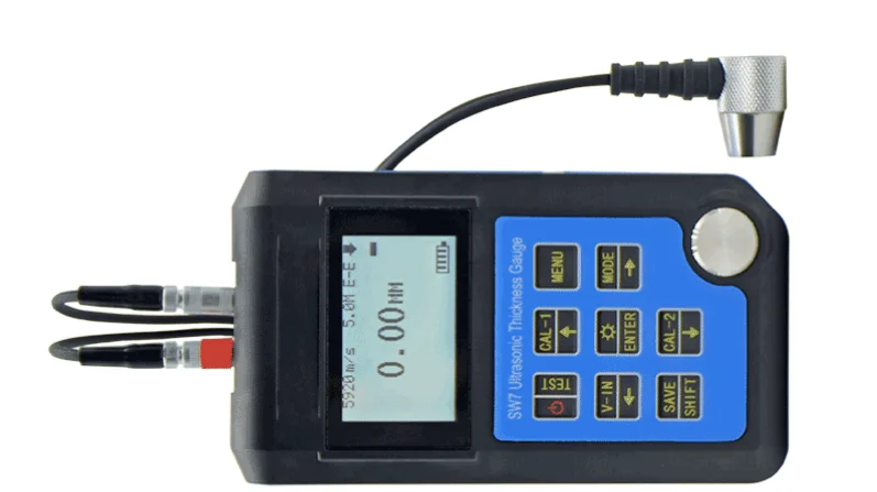 SW7 Portable Ultrasonic Thickness Gauge / E-E (Echo-Echo) Through Paint & Coatin