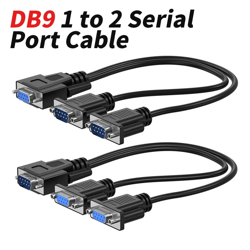 DB9 RS232 1 to 2 Serial Port Wire 9-pin COM Port Connector Cable High-speed DB 9 1 Female to 2 Male Heads Connection Line 0.5-3M