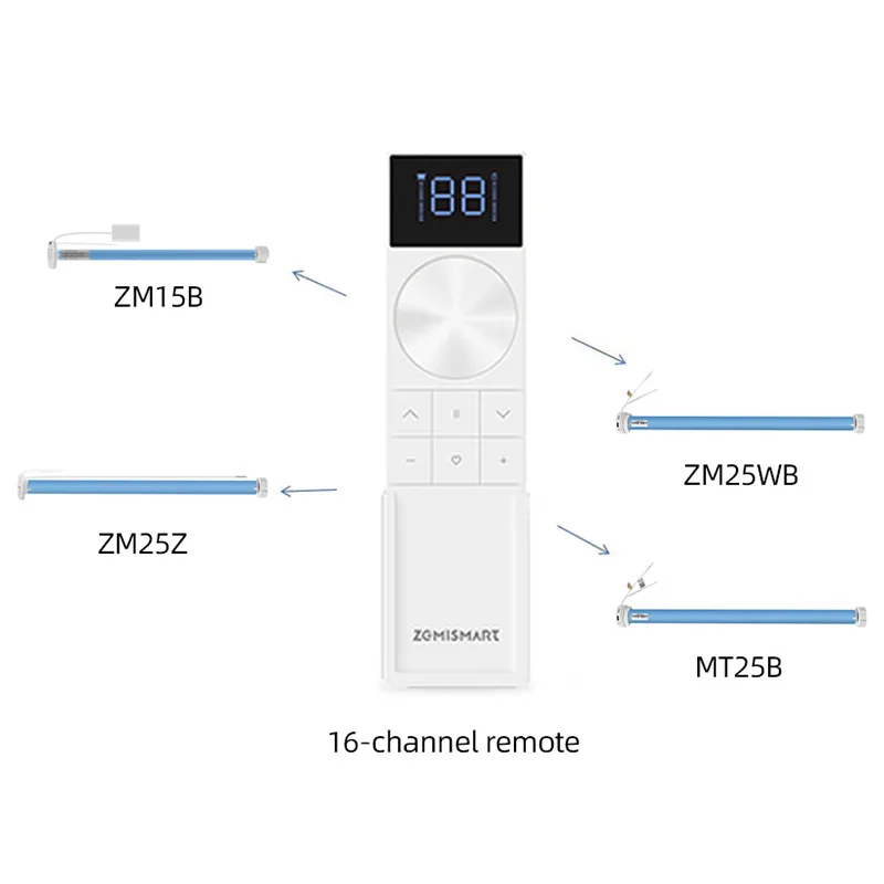 Zemismart Remote Control for Roller Shade Blind Motor Chain Roller Blinds ZM25 ZM16 ZM15 Bracket and End Cap