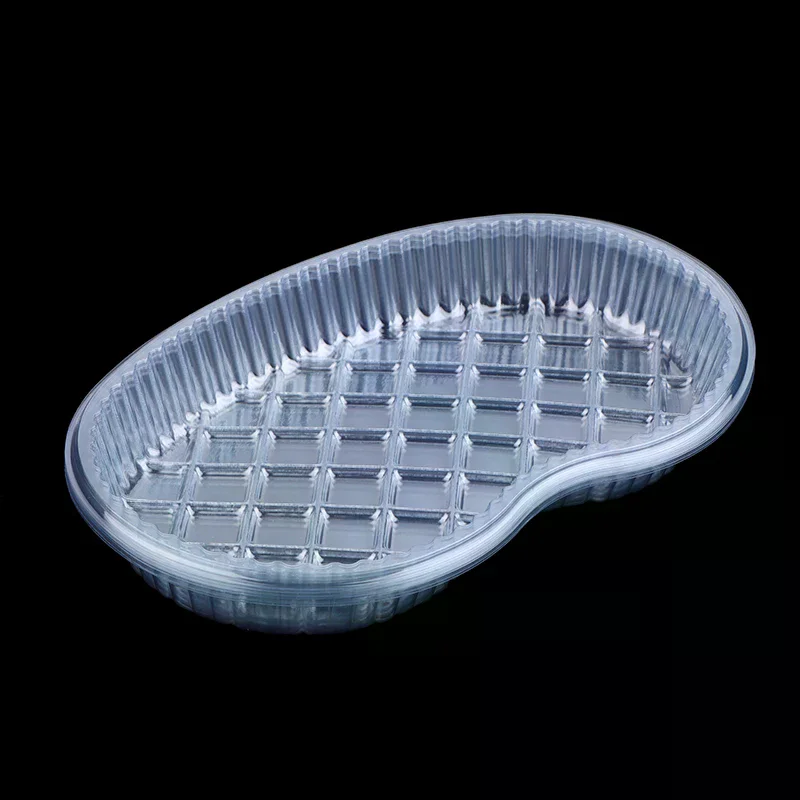 20Pcs Medication Change Tray Dental Tray Curved Tray Disposable Waist-shaped Plastic Clear Sterile Medication Change Box