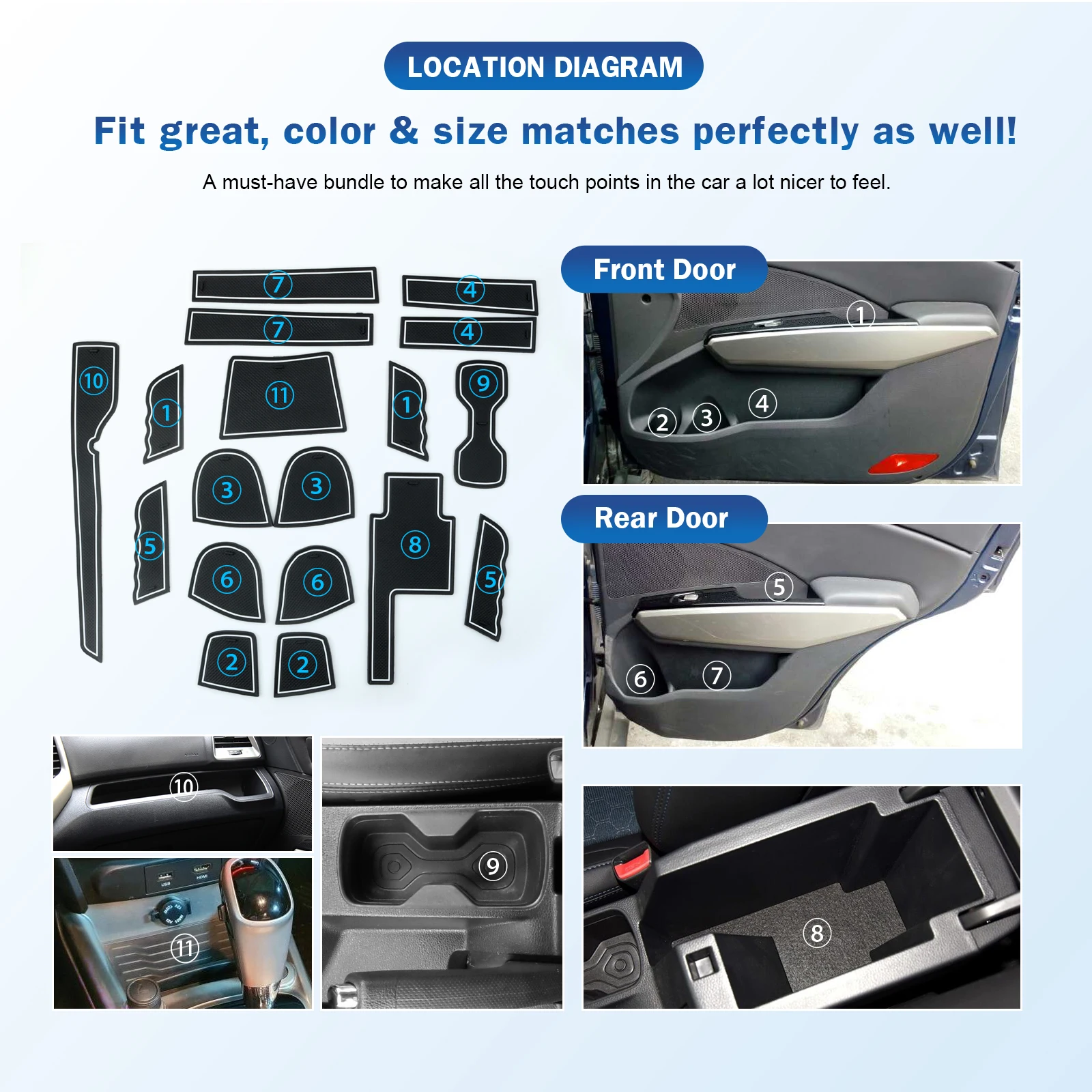 For SsangYong Tivoli 2015-2024 Car Door Groove Mat Anti-slip Slot Pad Auto Interior For SsangYong Tivoli Accessories 2024