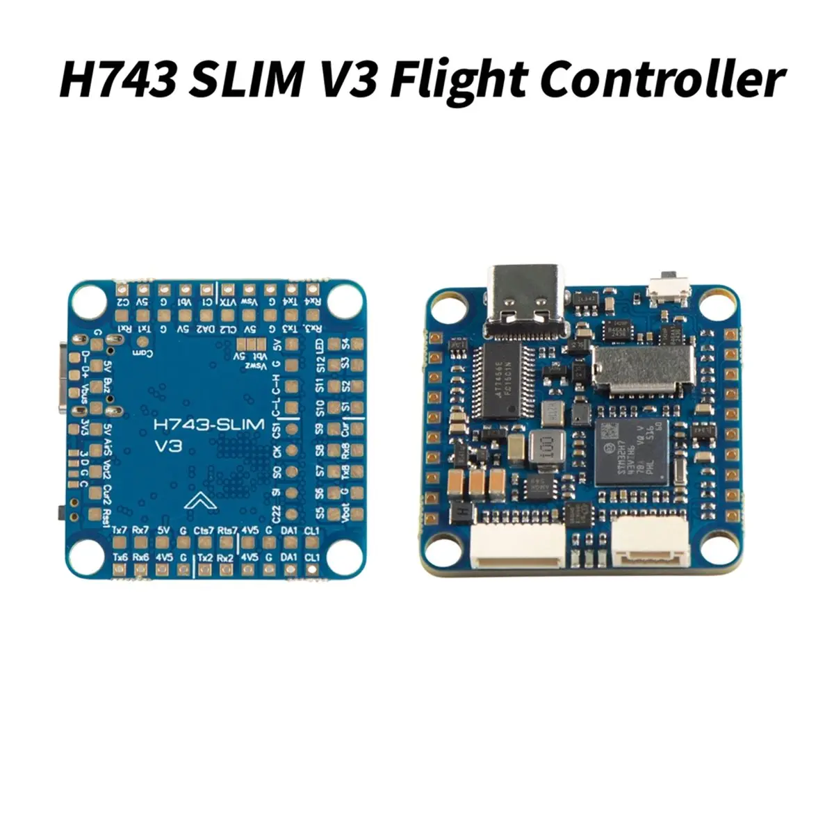 

Полетный контроллер (FLIGHT CONTROLLER) H743 SLIM V3 2-8S STM32H743VIH6 H743 BetaFlight с 7XUART портами и OSD AT7456E для FPV RC гоночных дронов