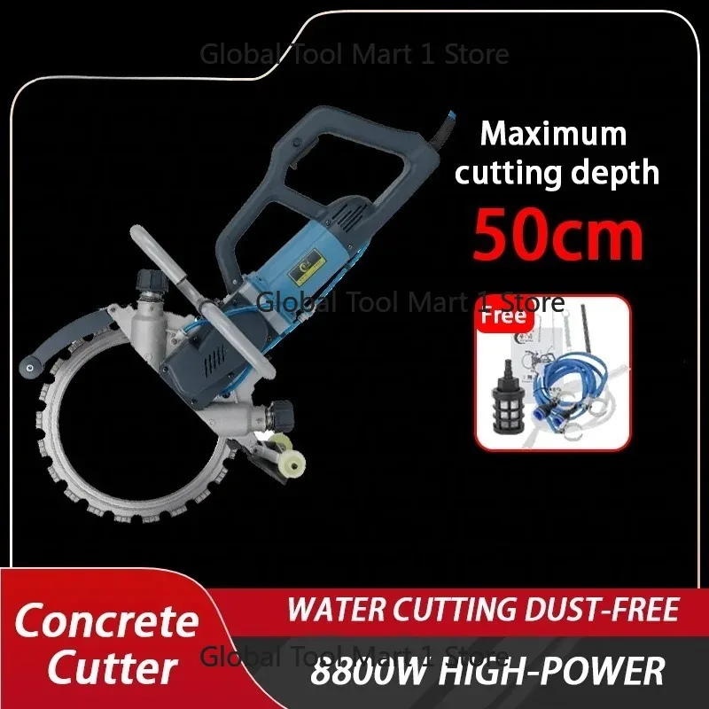 

Heavy Dut-y 8800W Electric Concrete Cutter Wall Saw 50cm Deep Wet Cutting Machine for Brick Stone Cement Road Construction