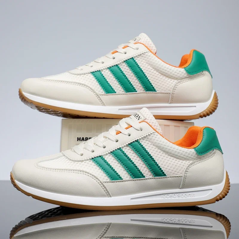 

Men Casual Shoes Summer Hot Selling Mesh Breathable Fashionable Lace Up Flat Bottomed Board Shoes Outdoor Walking Tennis Shoes