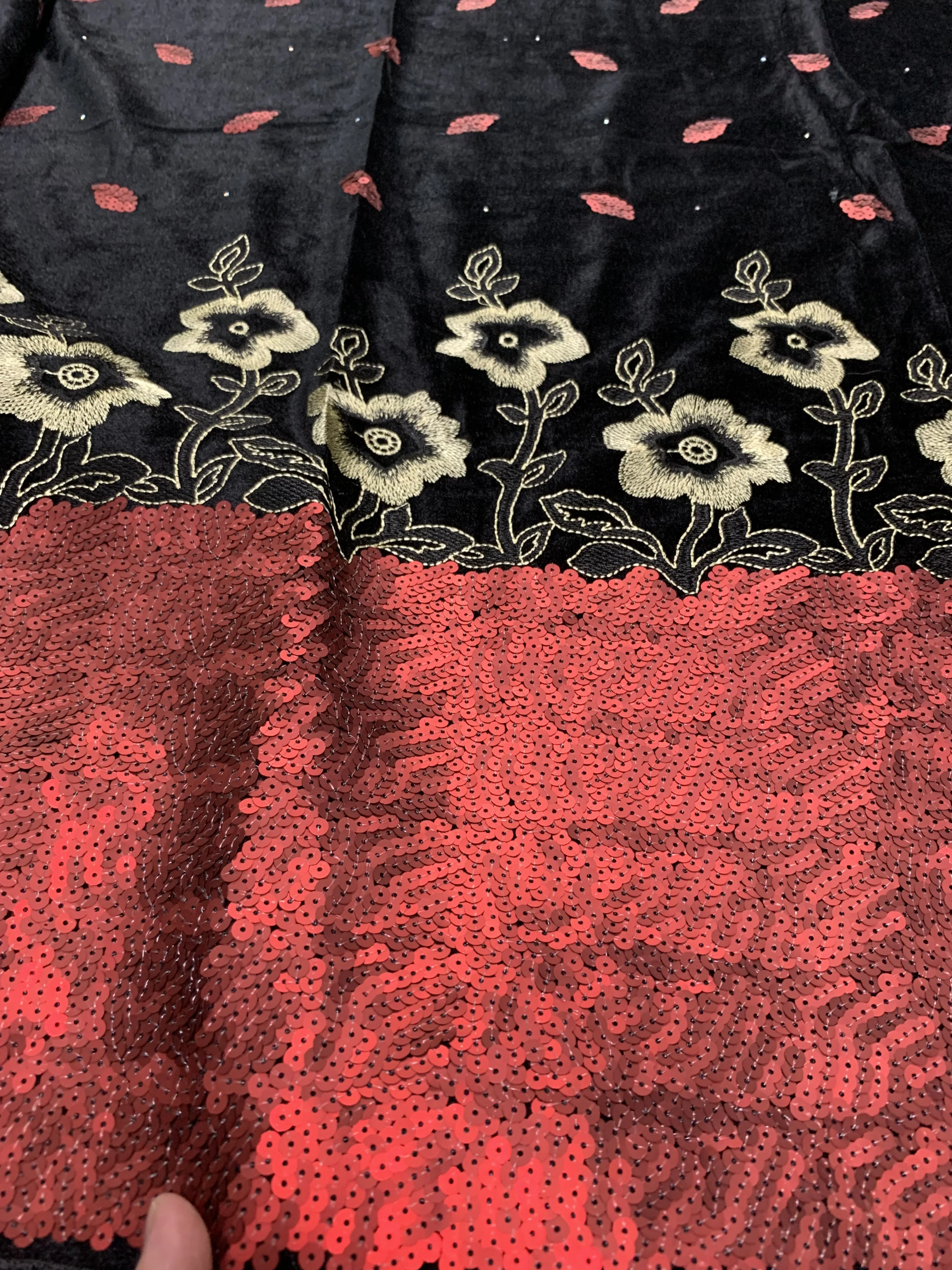 African French Velvet Lace Fabric 2020 High Quality French Velvet Lace With Sequins Nigerian Lace For Wedding Dress 5 Yards