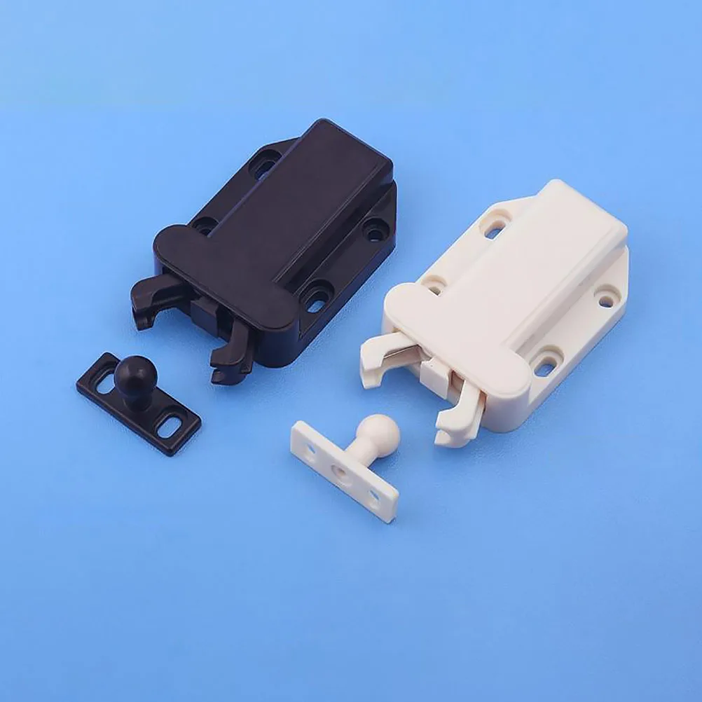 

4 Pcs Clip Door Cabinet Self-locking Device Office Touch Plastic Latches Hardware