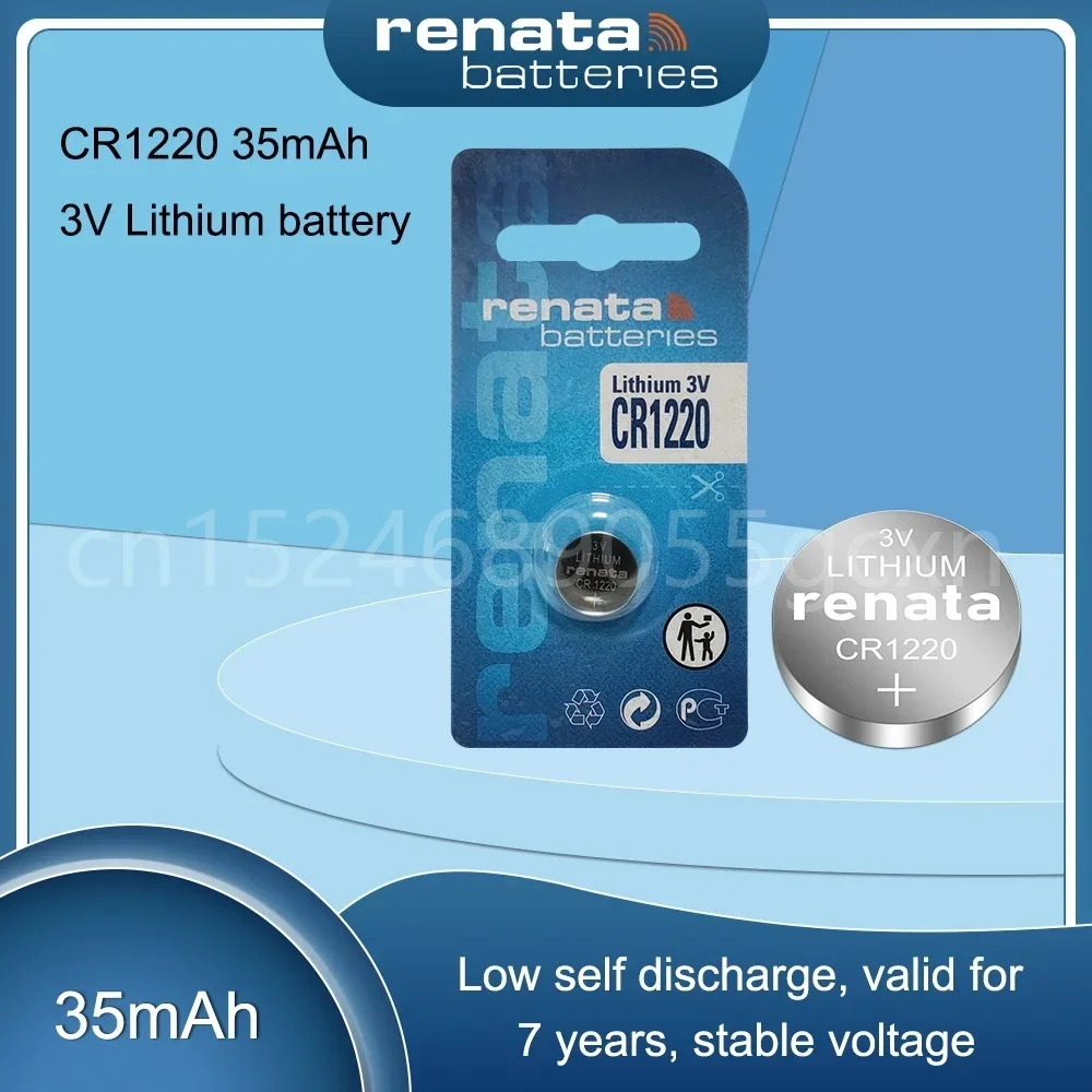 RENATA CR1220 CR 1220 BR1220 DL1220 ECR1220 LM1220 3V Lithium Battery For Calculator Scale Toy Alarm Button Coin Cell