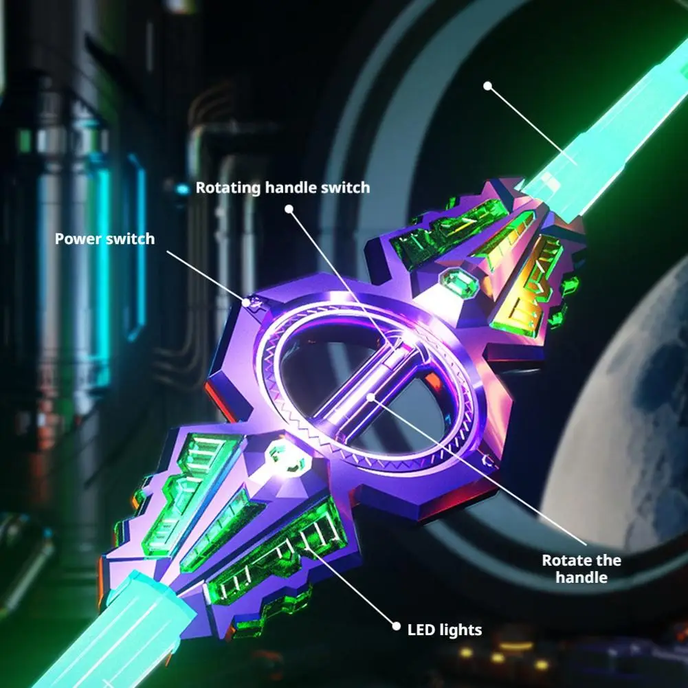 Lichtzwaard Dubbelzijdig roterend intrekbaar lichtzwaard Super cool speelgoed USB-opladen Verjaardagscadeau