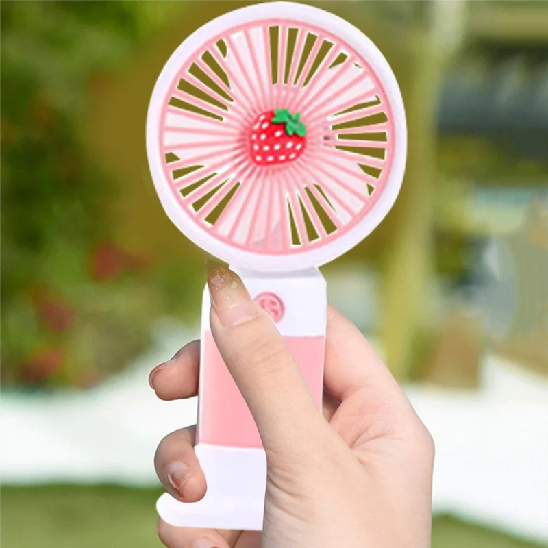 ABCA-Mini USB Handheld Fan Portable With Strong Airflow & Stable Support For Summer Cooling & Movie Watching A