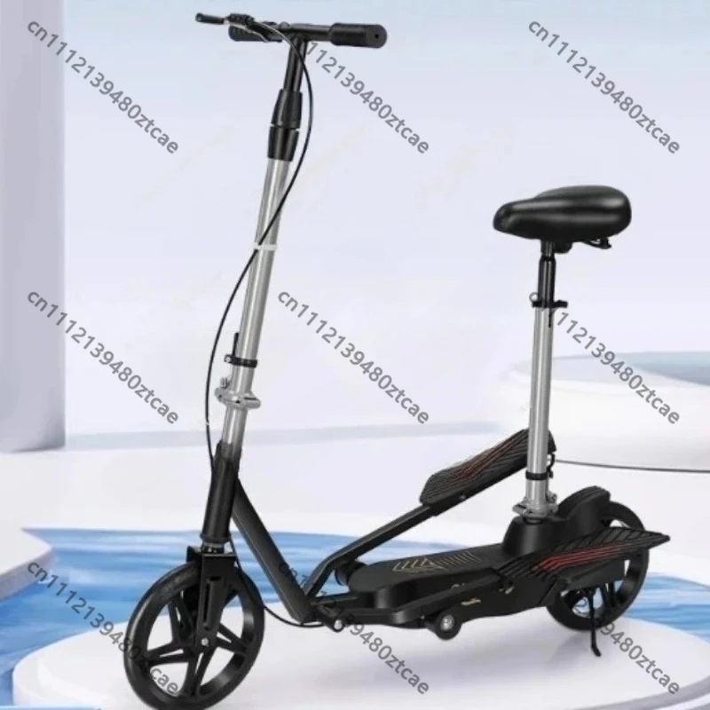 Dual Wing Pedals Foldable Scooter, Lightweight Portable Adult Commuter Scooter, Simple Structure Urban Daily Riding Scooter