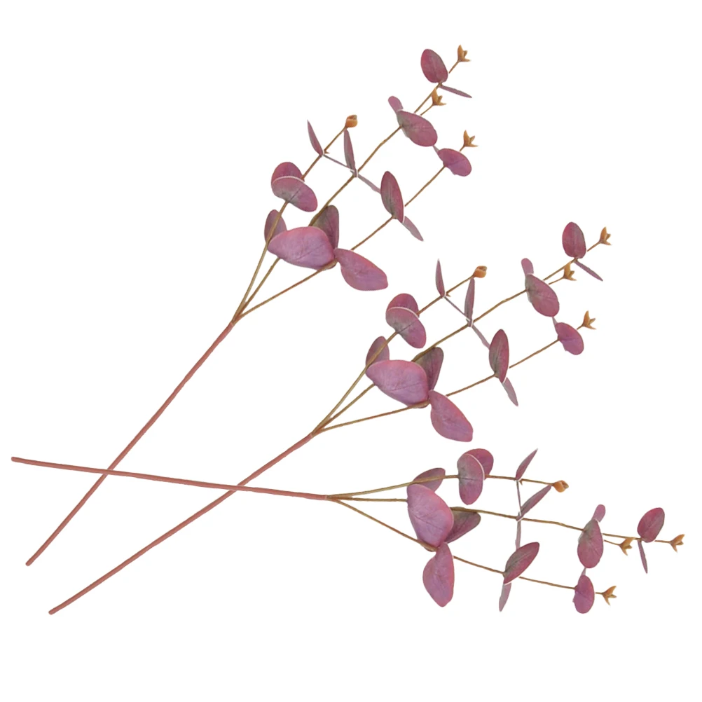 

3 Pcs Fake Branch Eucalyptus Leaves Fake Eucalyptus Leaves Flower Home Decoration Home Plant Decors Green Color