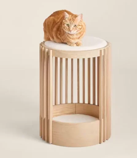 Luxury Cat Houses Wooden Cat Bed Wicker Bed And Enclosed Bedside Cat Furniture