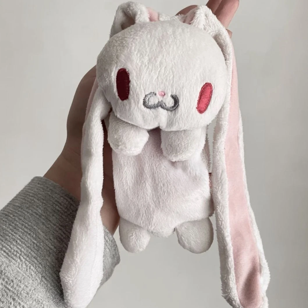 Cute Gloomy Bear Vintage Plush Long Ear Rabbit Storage Bag Soft Fluffy Cartoon Handbag Kawaii Cosmetic Pouch