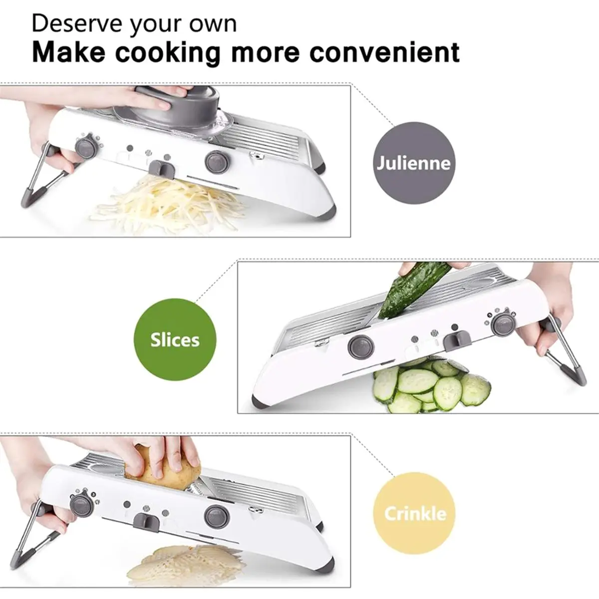 18 Types Adjustable Mandoline Slicer Stainless Steel Vegetable Julienner Grater Onion Potato Slicer Cutter