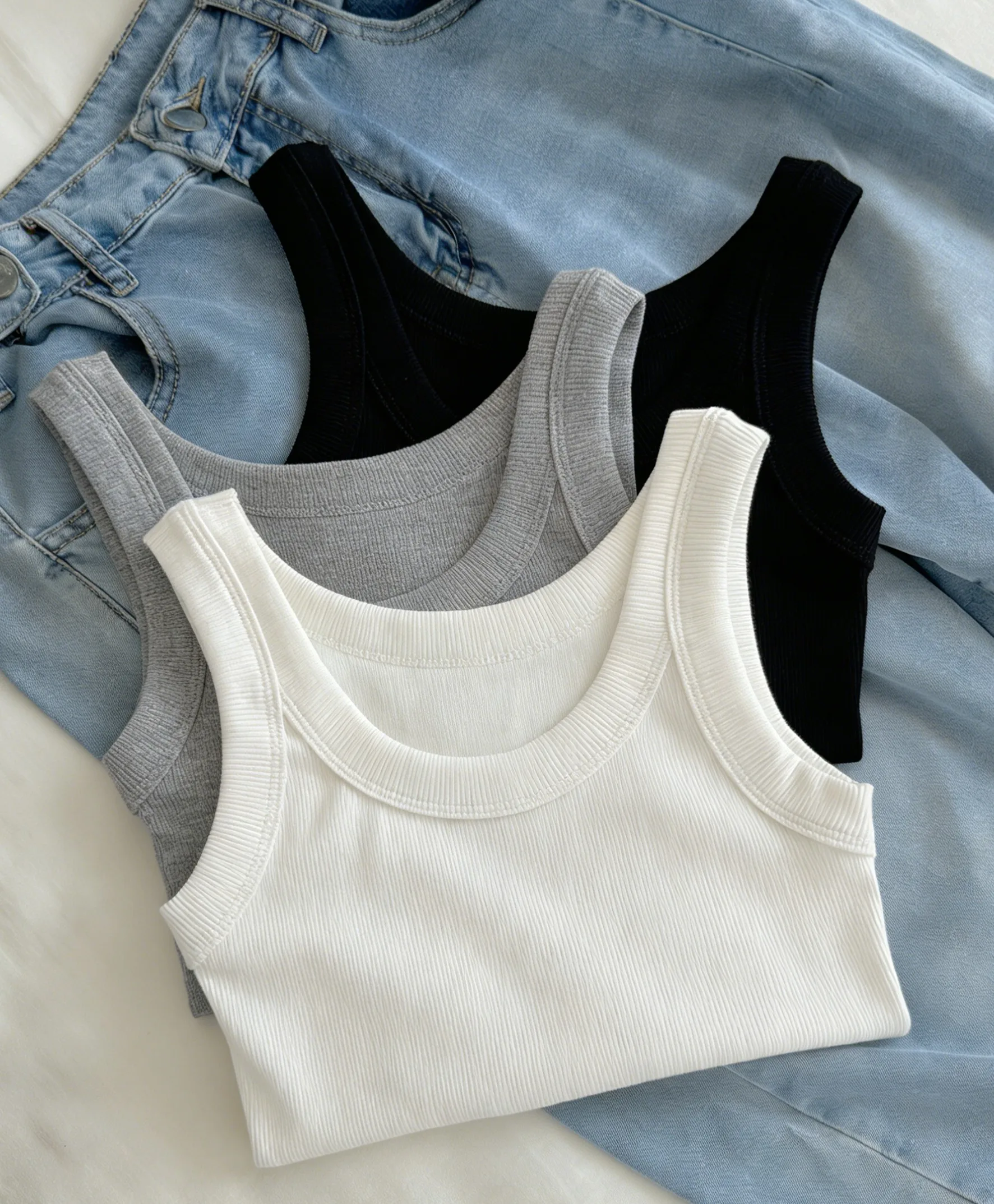 

Sports Cotton Camisole Tank Soft Sexy Tank Women Summer Outfits Tight Fashion Top Knitted Bottom Shirt Sleeveless Outerwear Vest