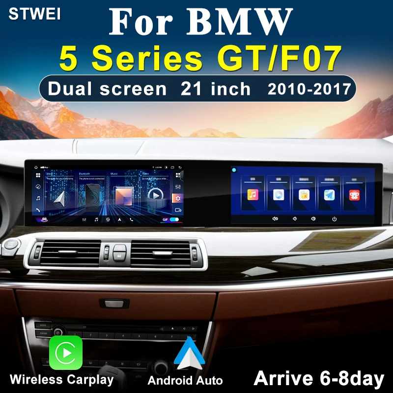 

For BMW 5 Series GT F07 2011-2017 CIC NBT System 21inch Android 14 Car Radio Multimedia Video Player Carplay Android