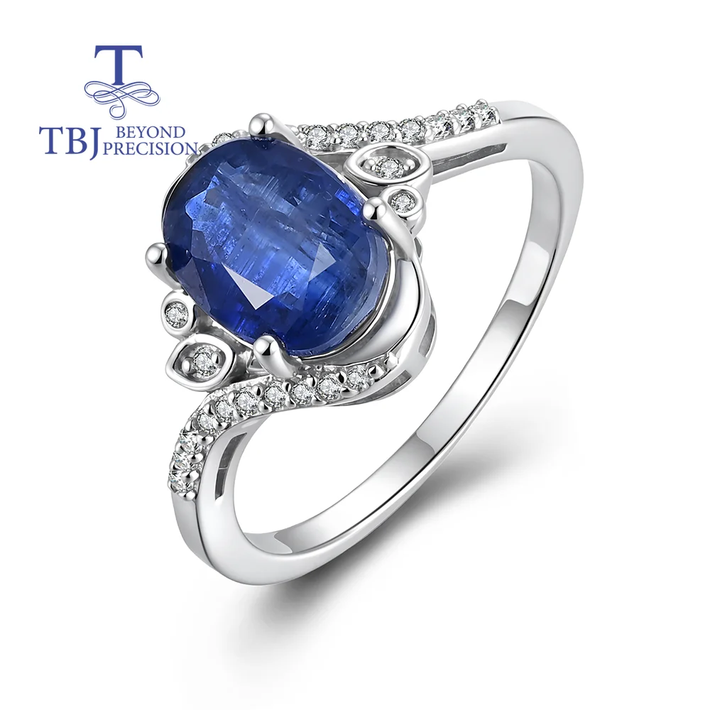 Elegant 925 Sterling Silver Ring for Women with Natural Kyanite Healing Gemstones Fine Jewelry for Stable Emotions Ideal Gift