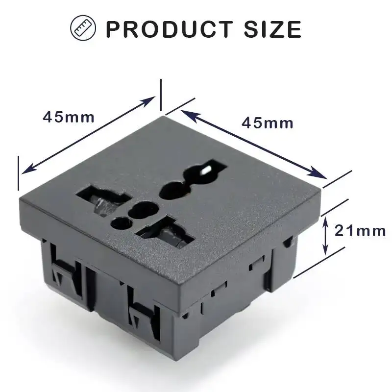 Manufacturer 13A Industrial Universal Power Panel Mount Connector Plug With Socket Inlet