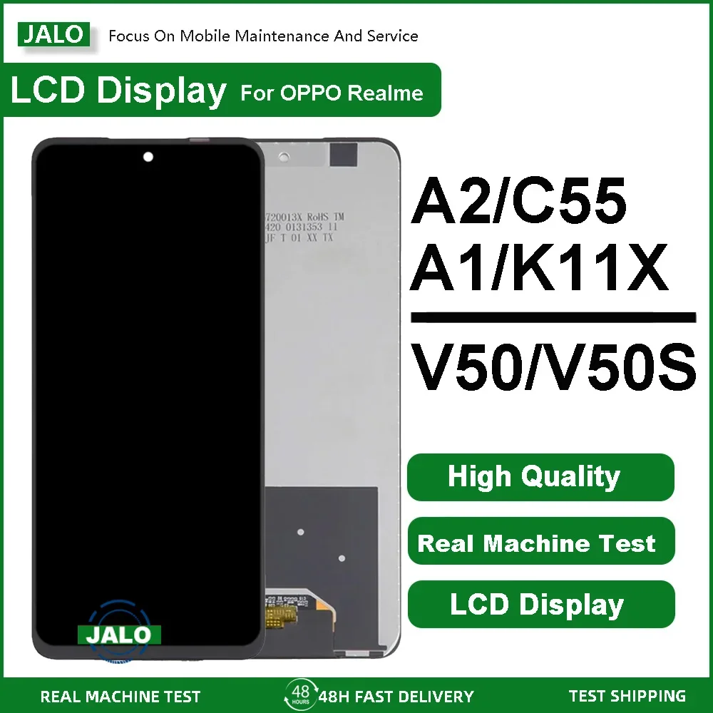 JALO Mobile Phone LCD Screen Assembly for OPPO A1 A2 C55 K11X A98 Realme V50 V50S LCD Display Touch Screen LCD Panel Replacement