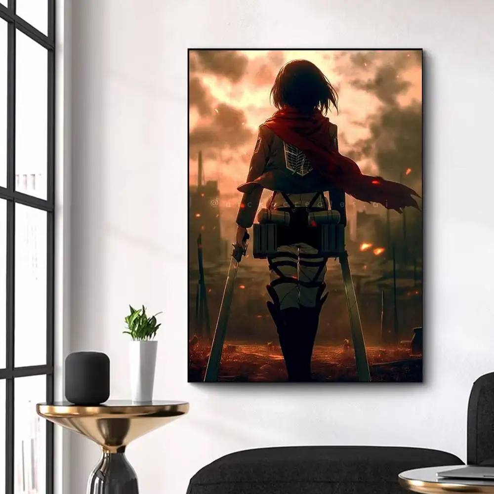 Attack on Titan Mikasa Ackerman  Poster High Quality Dorm Living Room Aesthetic Wall Decoration Painting Stickers Gift