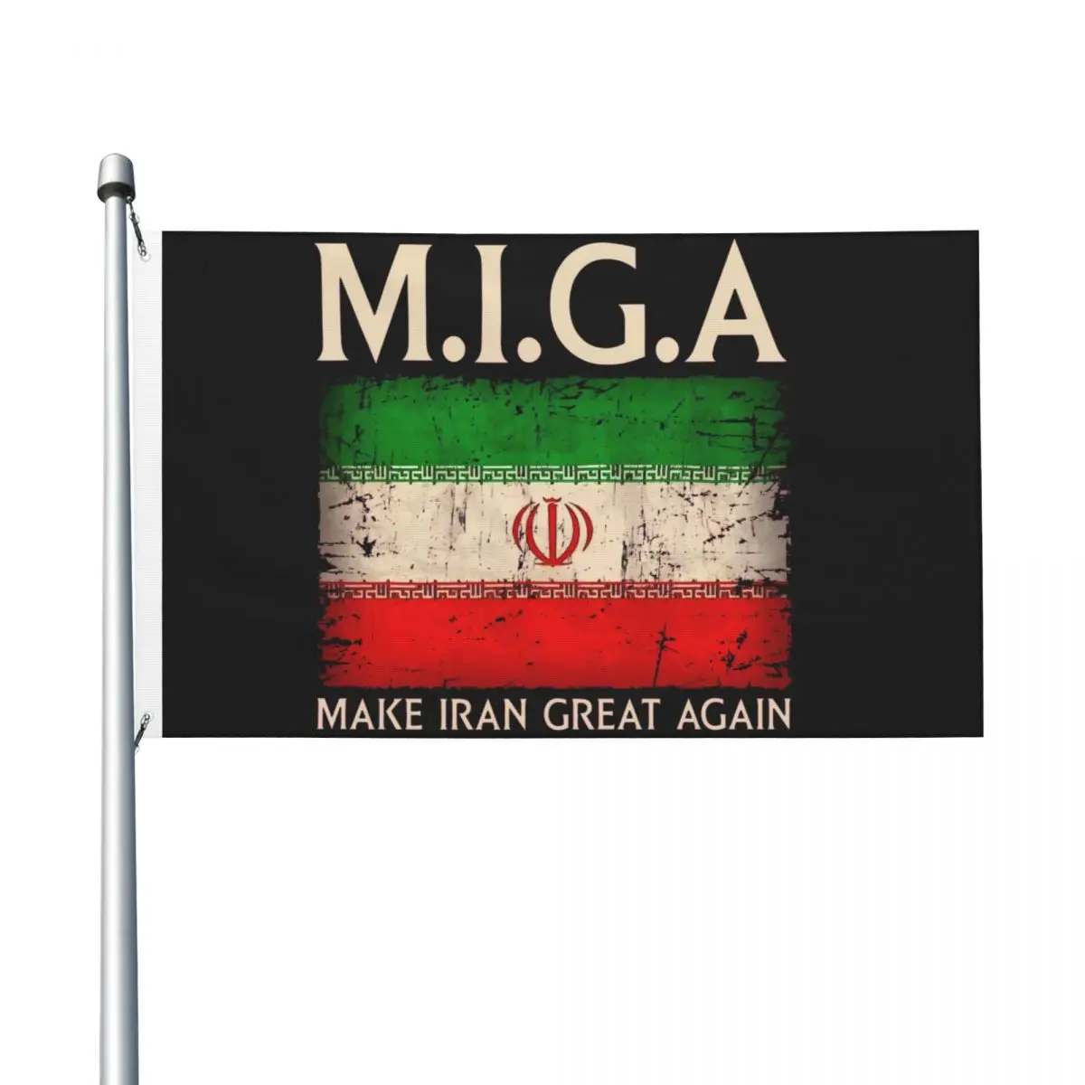 3x5 ft Iranian Shirt Make Iran Great Again Emblem Of Iran MIGA Flag Hanging Banner Fashion Design Flags For Home Decoration