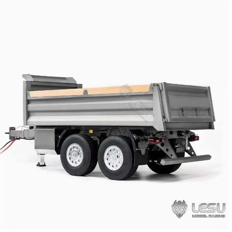 1/14 Full Trailer Dump Truck with Central Hydraulic Cylinder Lifting CNC Body LS-A0051-B Tail Hook Puller LESU