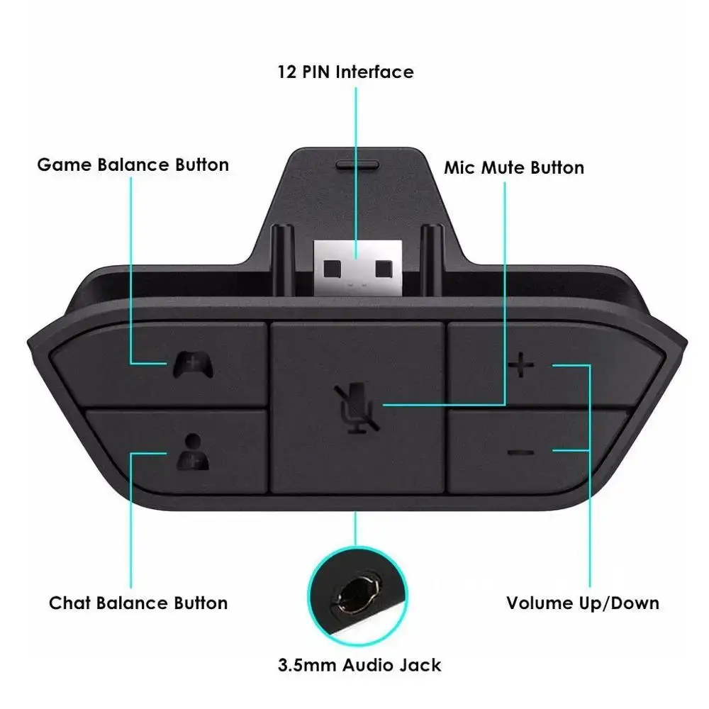 Controller Handle Sound Enhancer Stereo Headset Adapter For X-box One Wireless Gamepad Universal 3.5 mm Audio Jack Stereo