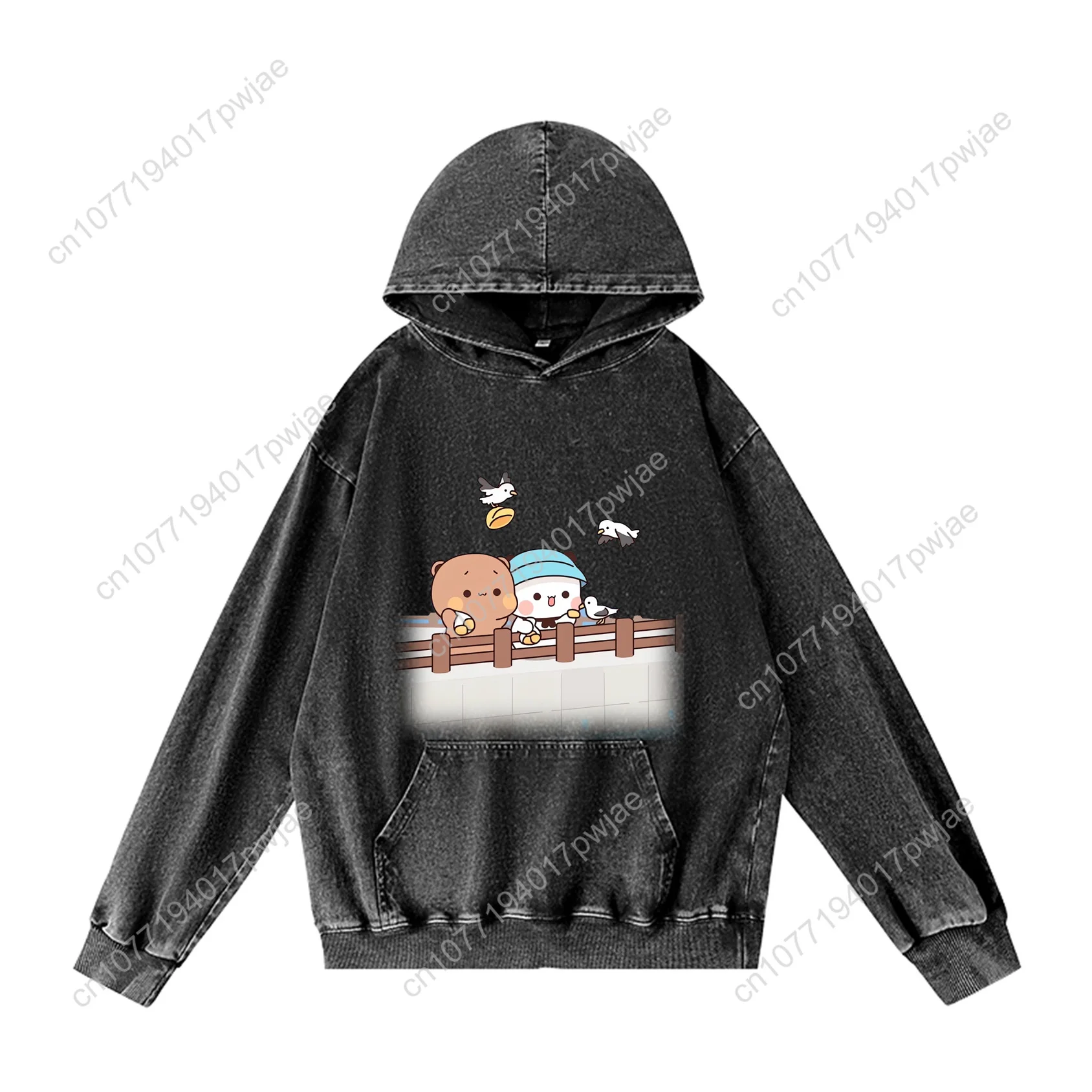 Bubu Dudu-Sudadera con capucha de animación de dibujos animados para hombre y mujer, Jersey Vintage, sudadera con bolsillo, Top personalizado de gran tamaño