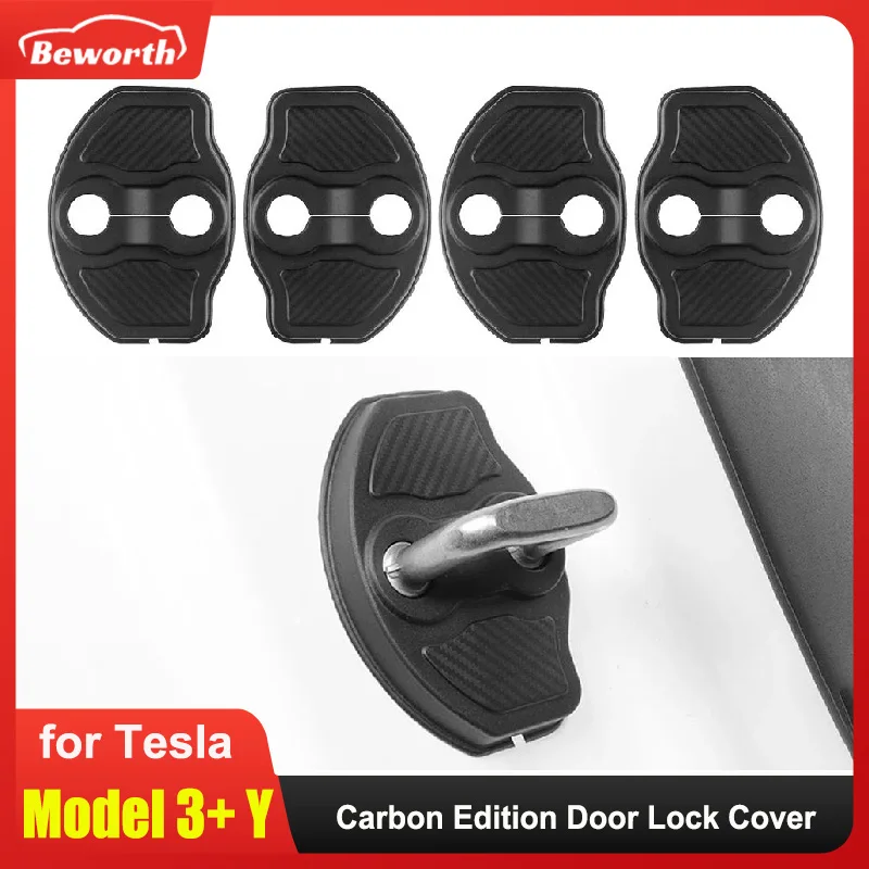 For Tesla Model 3 Y YL Juniper Launch 2025 2026 Highland Door Lock Cover Protector Carbon Edition Latches Stopper Entry Guard
