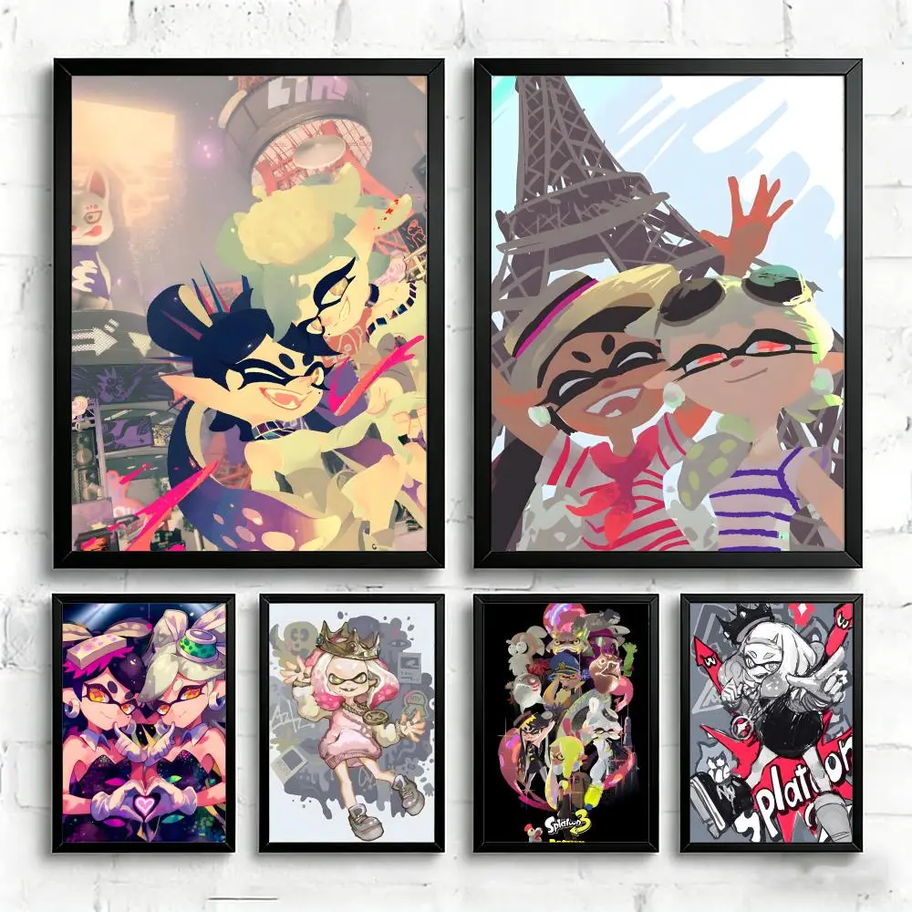 Póster artístico de Game S-Splatoon, decoración de pared ideal para sala de estar, dormitorio, bar, salón y regalos para el hogar