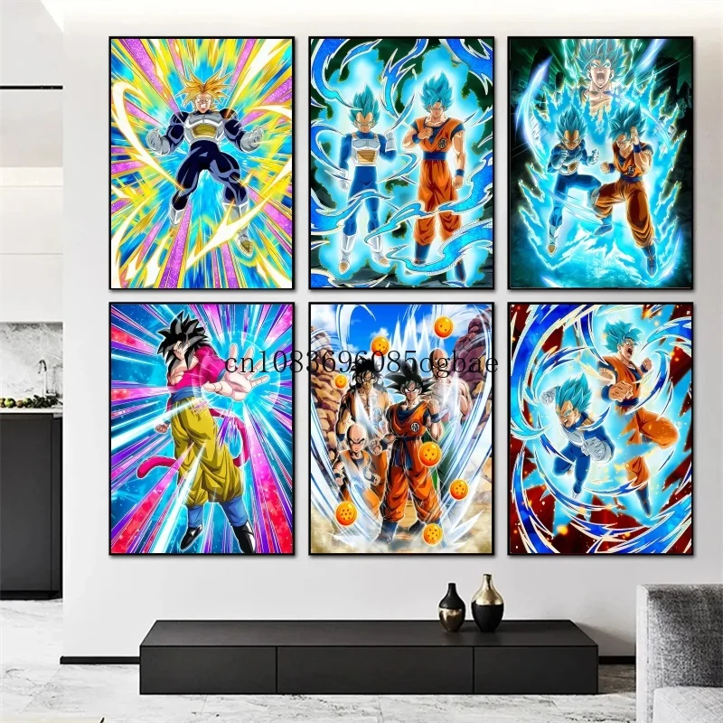 

Japan Classic Dragon Ball Anime Poster Gohan Wallpapr Goku Figures Frieza Home Decoration Painting Wall Art Vegeta Cartoons Gift