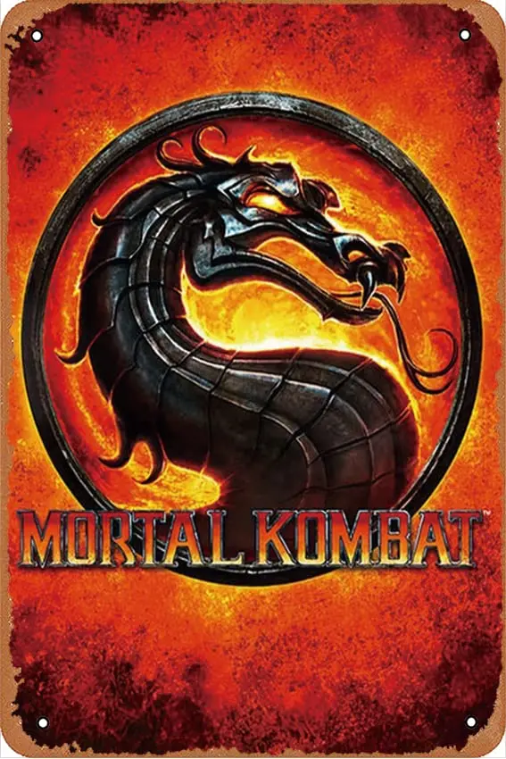 Mortal Kombat-letreros de cerveza divertidos Retro Vintage, cueva de hombre, Bar, barbacoa, garaje, cafetería, restaurante, decoración artística de pared, letrero de estaño de Metal