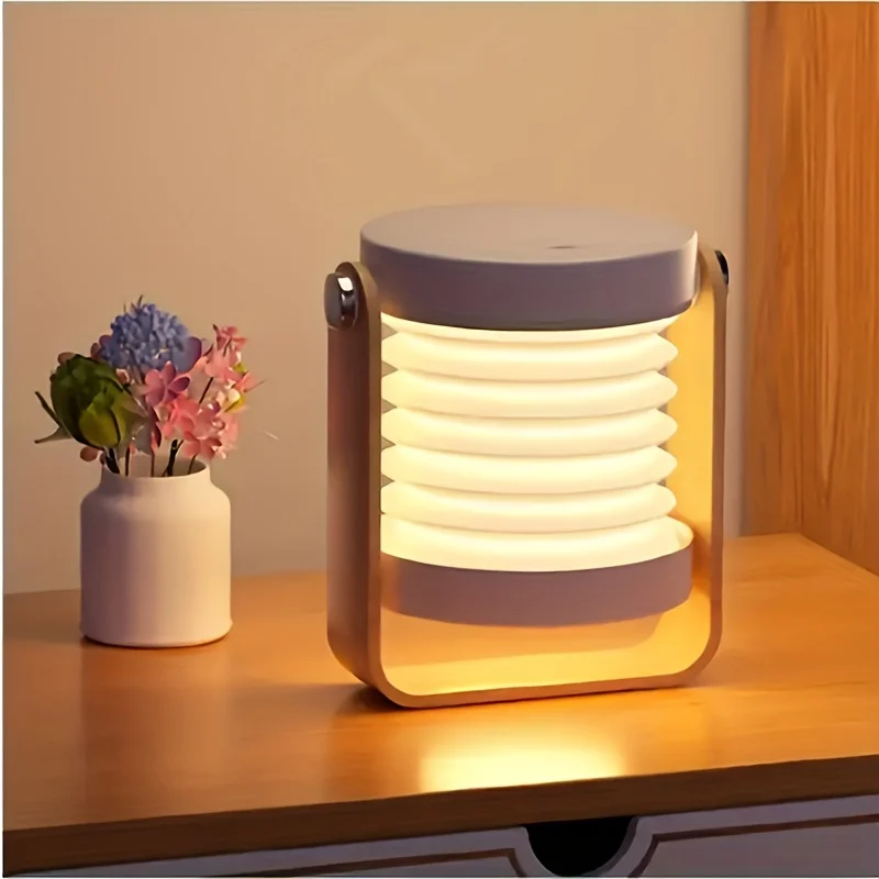 Lantern light 3D night light USB light outdoor handheld light new infinite dimming three level white light desk lamp