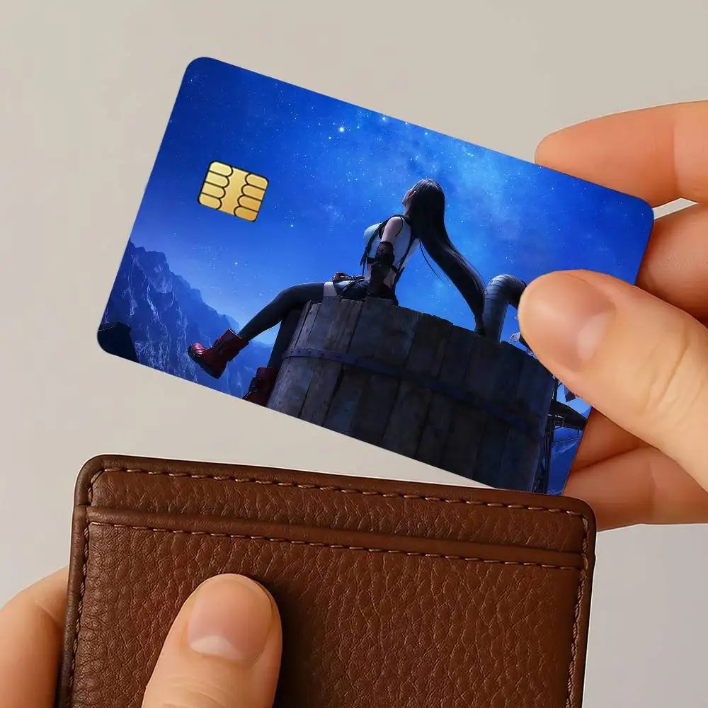 Game Final Fantasy TIFA Lockhart Credit Card Stickers Skin for Bank Debit Decorative Protection 4PCS Anti-scratch Waterproof