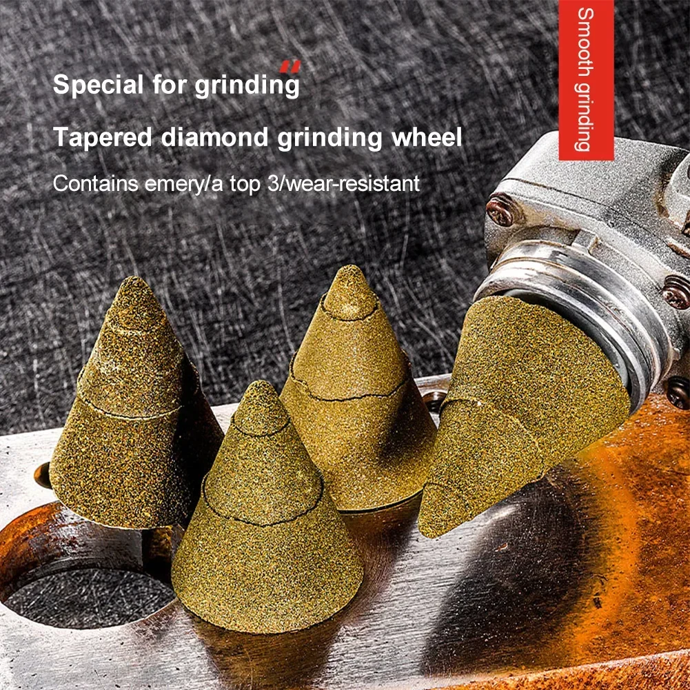 Broca de diamante chanfro Roda de polimento de gravura cônico para corte de telha, M10, 50x40mm, 1 Pack