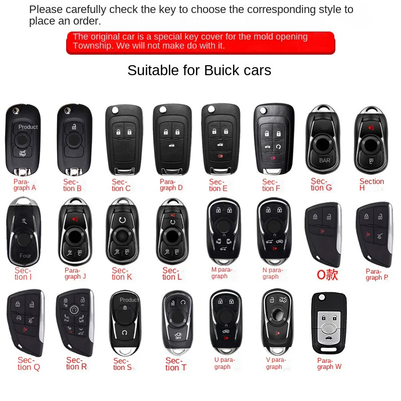 Fit fo buick key case car cover chain fob housing shell Envision Vervno GS 28T Encore New LACROSSE Opel Astra K Regal Enclave