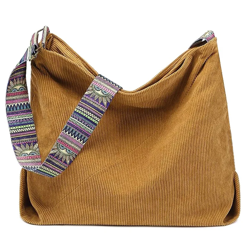 KK  2024 Hot selling new corduroy high-capacity shopping big bag handbag shoulder bags female women's crossbody bag