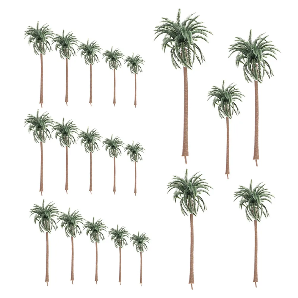 Miniature Palm Tree 20Pcs Realistic Artificial Coconut Trees for Sand Table Train Scenery DIY Landscape