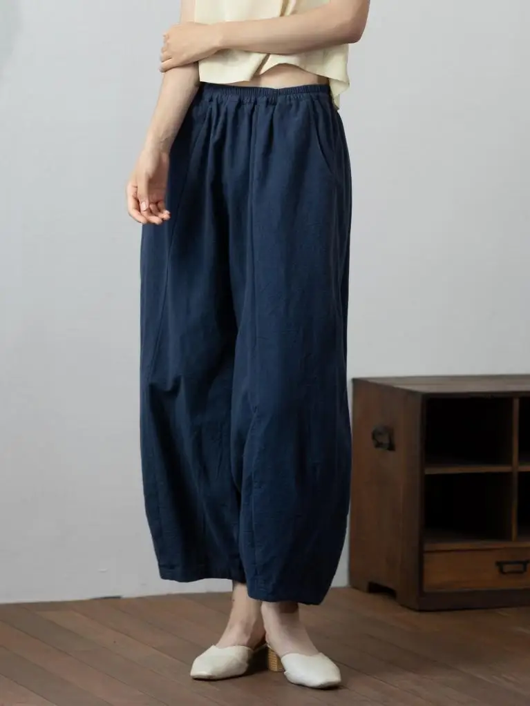

Artist Loved Lantern Pants Casual Cotton Linen Particle Sensation Meat Concealing Spring Summer Artist Cool Loose Fit Trousers