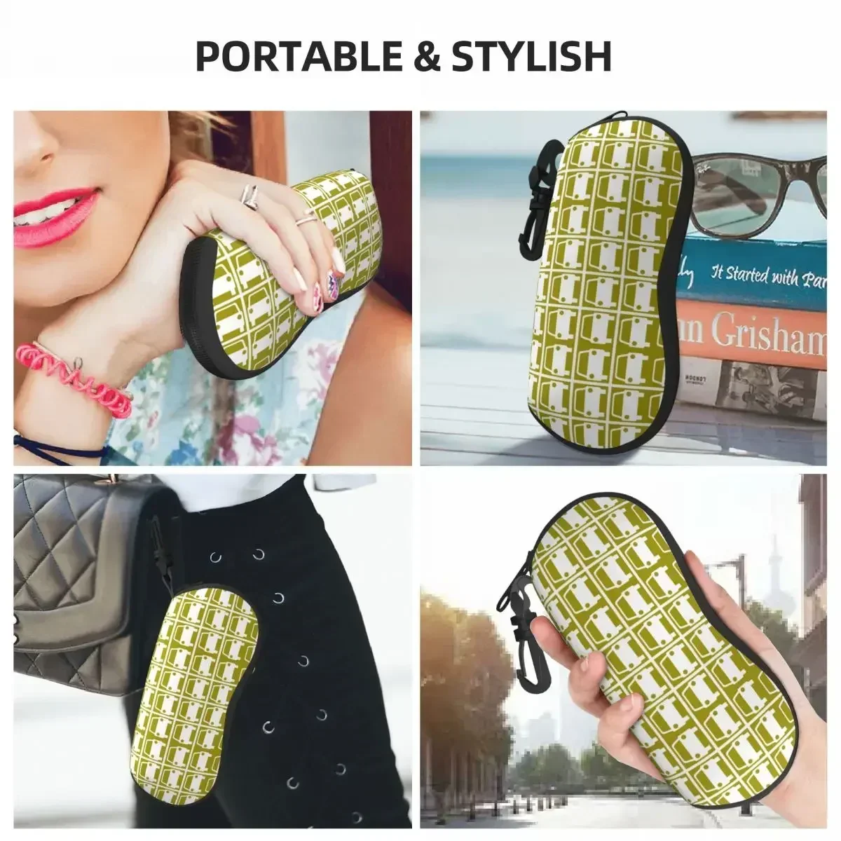 

Pattern Moss Shell Glasses Case Unisex Cool Orla Kiely Eyeglasses Case Sunglasses Protector Box