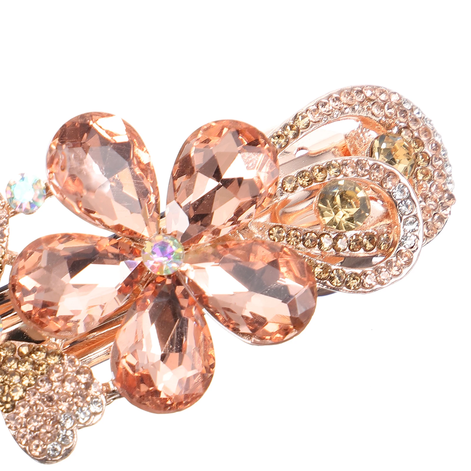 

Rhinestone Clips Women Metal Hairpin Accessories Durable Wedding Birthday Thick Hair Flower Barrette Hair Accessories