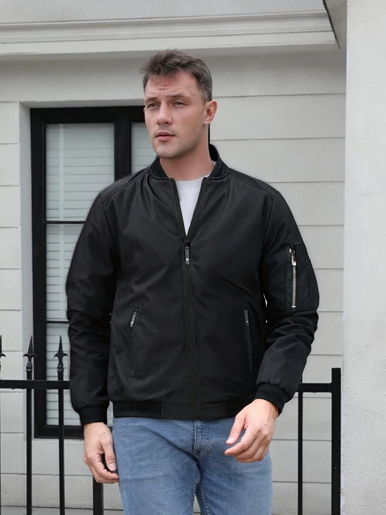 

Men's Spring and Autumn Thin Workwear Flight Jacket Outdoor Sports Casual Baseball Jacket Youth Fashion Multi-Pocket Jacket