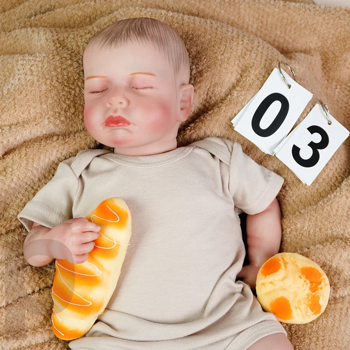 

Vivid Reborn Baby Doll Cute Real Life Whole Body Vinyl Sleep Cute Real Life Reborn Baby with Feeding Kit Handmade 3D Skin DIYToy