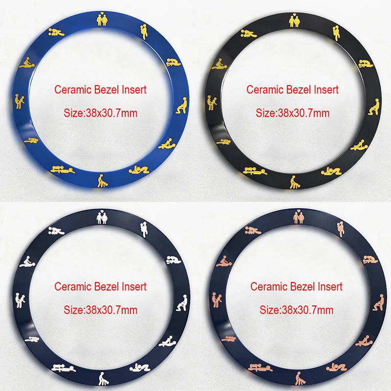 Mod 38 *30.7mm Sloped Ceramic Bezel Insert Ring Fits for SKX007 SKX011 SRPD Sub Watch Case NH35 NH36 Movement Watch Parts