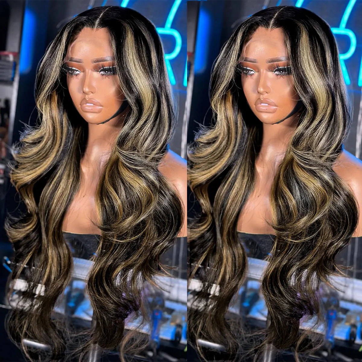 

1B/27 Balayage Highlight Парики Человеческие Волосы Объемная Волна 13x4 Hd Парик Фронта Шнурка Человеческие Волосы Медовый Блондин Цветные Парики Человеческих Волос