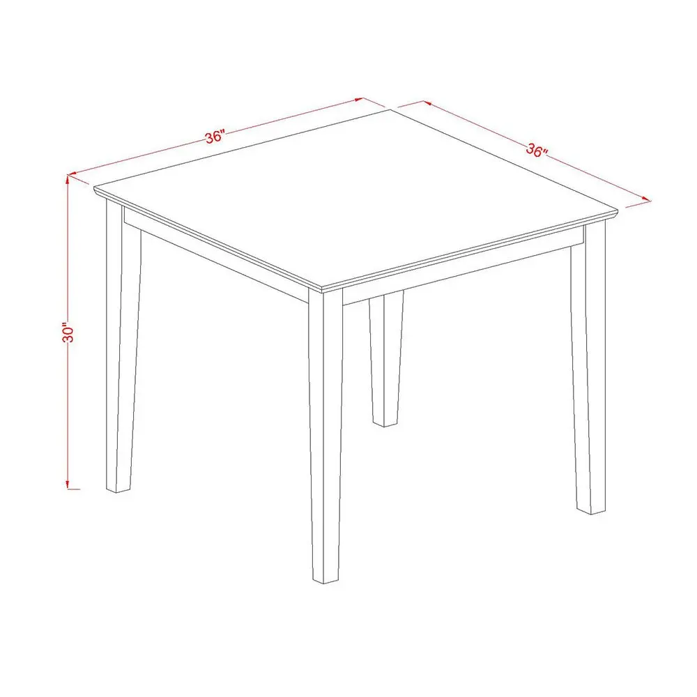 Oak 5 Piece Dining Set Square Table & 4 Linen Upholstered Chairs 36x36 Inch, Customized